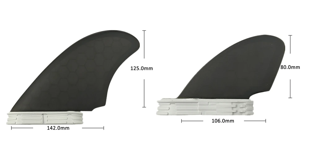 RM 4 Fins Set UPSURF FCS 2 FINS Big Honeycomb Fiber Surfboard Fins Twin Rear Fins Twin Side Surf Quilhas Quad Surfing