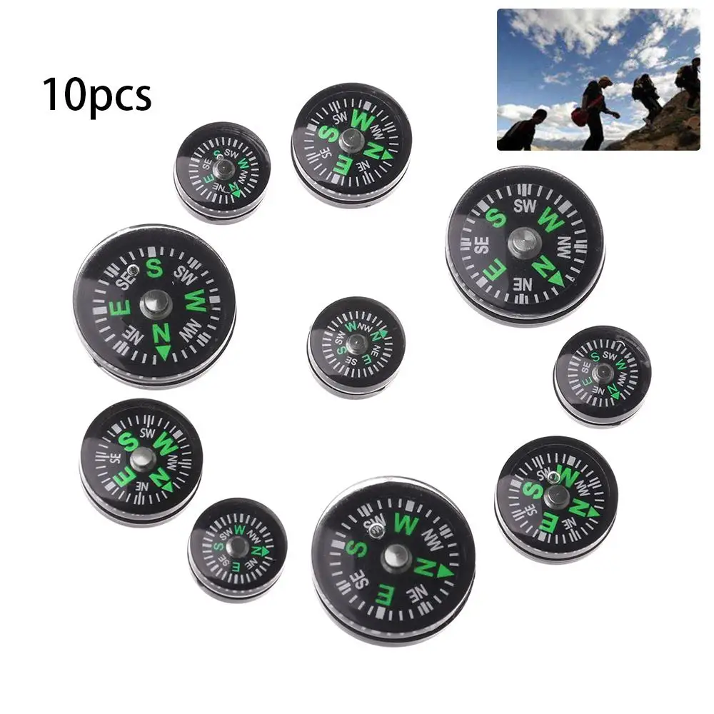 Portable Compass 10pcs Portable Mini Camping Hiking Navigation Portable Handheld Compass Survival Practical Guider
