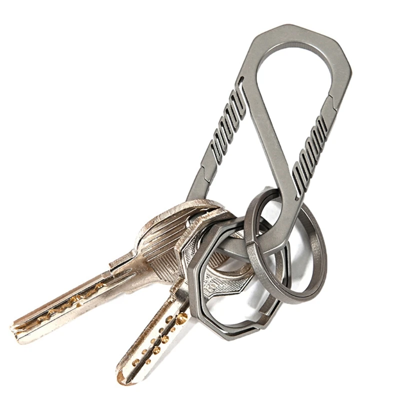 Keychain Titanium Alloy Car Key Holder Backpack Buckle Outdoor Carabiner Spring Hook Clip