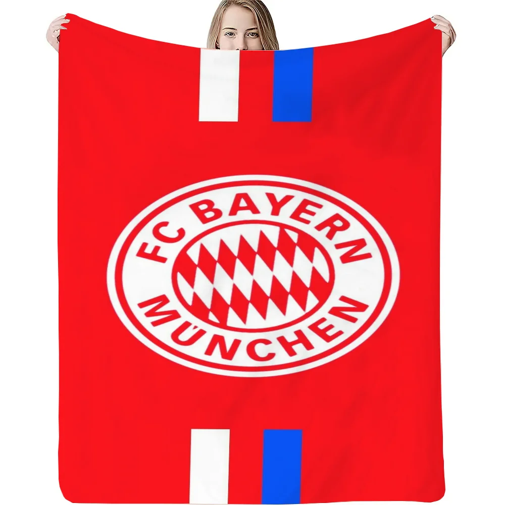 Plaid Blankets and Throws Fc Bayern Munich Logo Blankets for Decorative Sofa Cover Blanket Throw Microfiber Bedding Cobija Knee 4