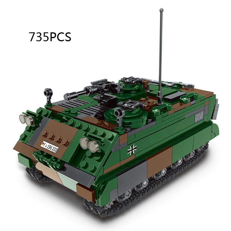 

Масштаб 1:30 MTW M113 бронированные грузовики Современная Военная Модель Строительный блок WW2 Американский армейский автомобиль кирпичные игрушки для мальчиков