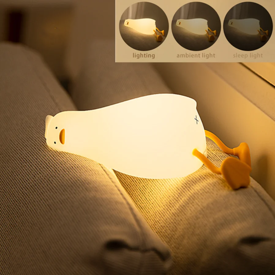 Veilleuses Led forme canard lampe Rechargeable USB Silicone, dessin animé  décoration chambre d'enfant, cadeau d'anniversaire - AliExpress