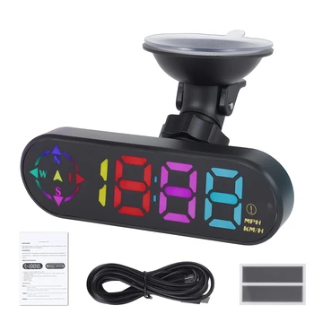 Display Head-up per Auto con GPS, Tachimetro Digitale KMH MPH, Display LED Colorato, Funzione Orologio e Allarme di Eccesso di Velocità per Auto, Camion, SUV, Camper