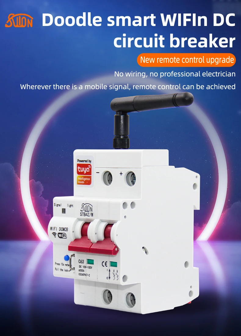 Description Picture 2 of itemTuya Smart WiFi DC Circuit Breaker 10v -100v Wireless Remote Control With Alexa google assistant Yandex Alice for Smart Home