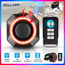 Hollarm 스마트 자전거 미등 알람 도난 방지 도난 자전거 라이트 알람 USB 충전 스마트 브레이크 감지 원격 제어 테일 램