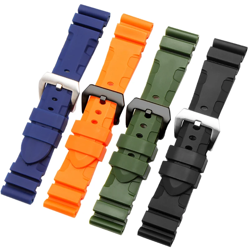 Premium Soft Silicone Rubber Watch Band - 22/24mm Watch Strap