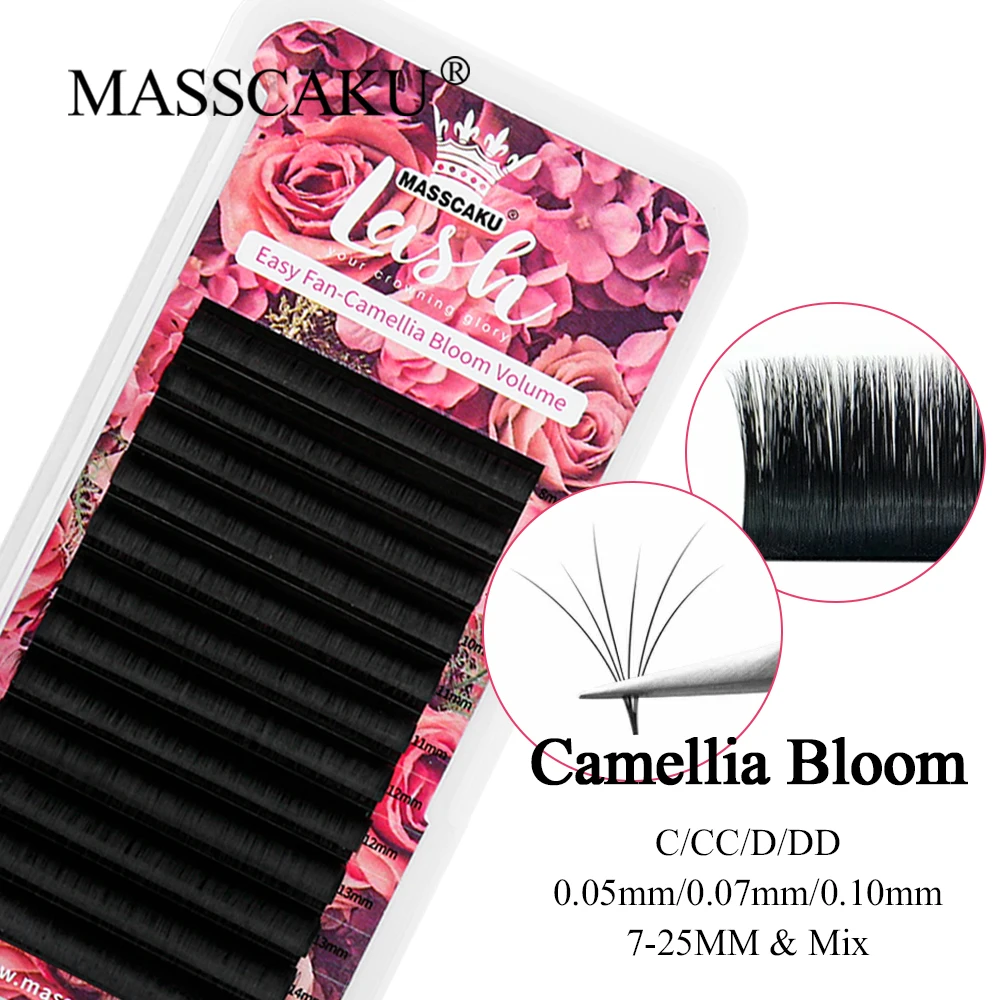 

MASSCAKU High Quality Self-Making Flowering Volume Eyelash 0.05 0.07 0.10mm Soft Lightweight Individual Lash Extension Supplies