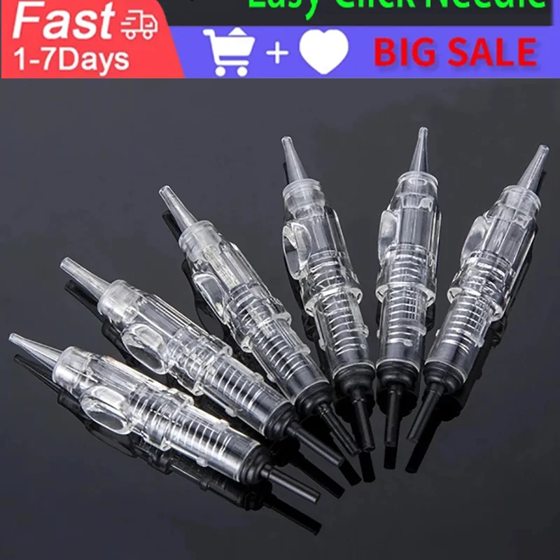 вок walmer easy click 30см 50pcs Agulha Easy Click Universal Dermografo 1, 3, 5 RL Permanent Makeup Cartridge Needles 600D-G for Eyebrow Tattoo Machine