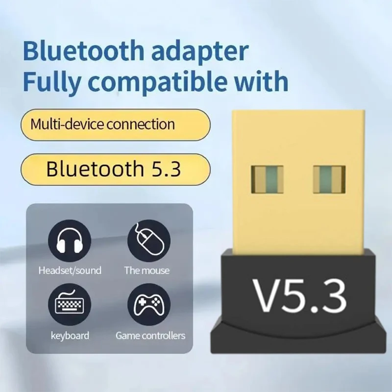 Bluetooth 5.3 USB Adapter Wireless Bluetooth 5.1 Dongle Adapter for PC Laptop Wireless Speaker Audio Receiver USB Transmitter wifi adapter usb to hdmi adapter usb hub usb card reader usb extension cable bluetooth usb adapter
