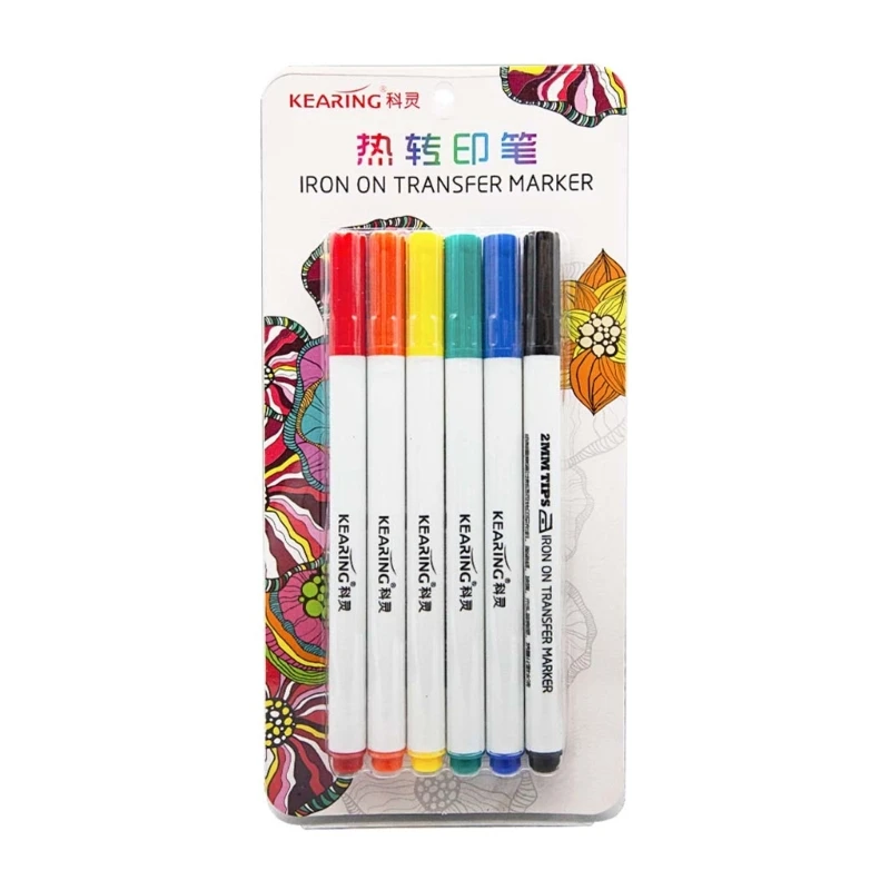 Permanent Fabric Markers, (Set of 6) by KEARING