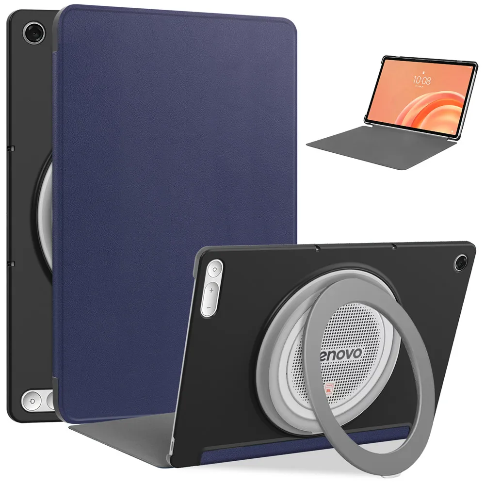 Premium PU Leather Tri-Folding Flip Stand Tablet Case - Hard Back Cover