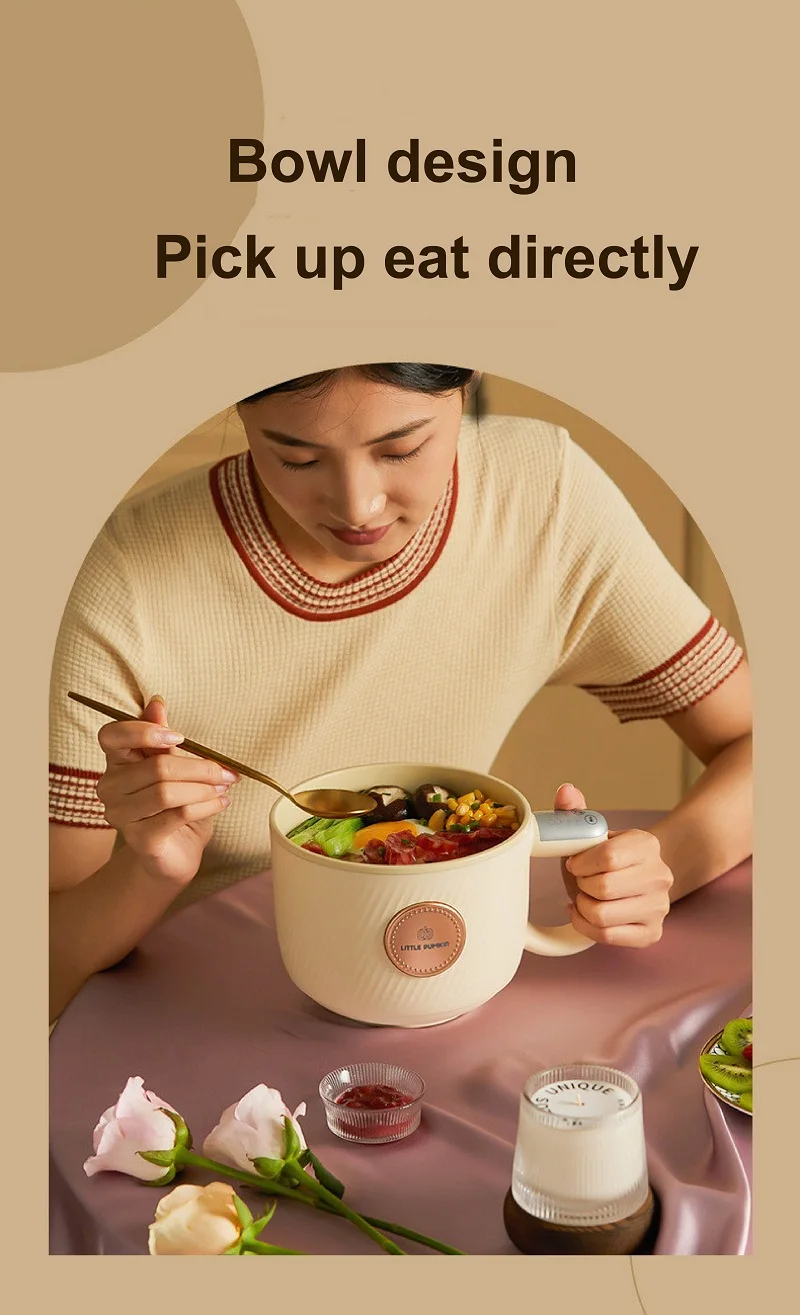 Description Picture 6 of item1.2L Smart Rice Cooker Portable Non-stick Electric Cooker Electric Heating Lunch Box Multifunctional Insulation Pot With Steamer