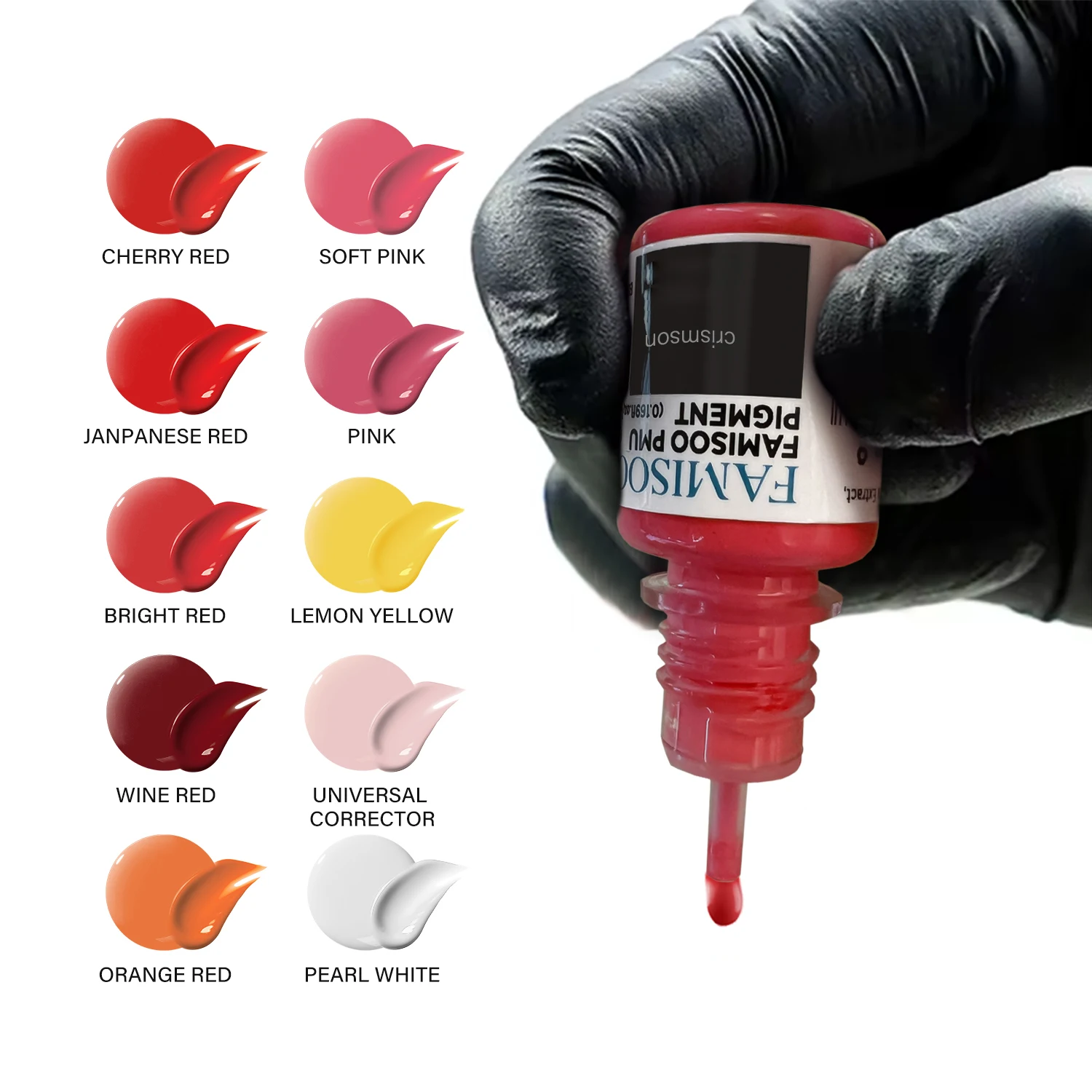 FAMISOO 5ml Lip Ink Permanent Makeup Pigments Eyebrows Henna Professional Semi Permanent Microblading Tattoo Inks for Oily Skin