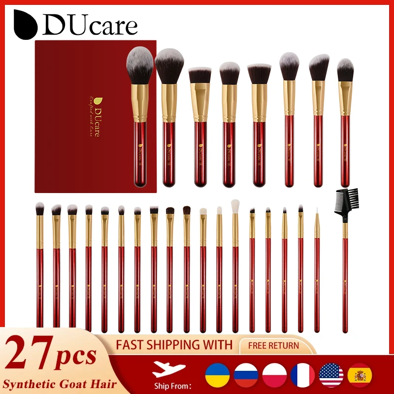 DUcare 8 27Pcs Makeup Brushes Set Synthetic Goat Hair Cosmetic Powder  Eyeshadow Foundation Blush Blending Makeup Brush Maquiagem|Eye Shadow  Applicator| - AliExpress