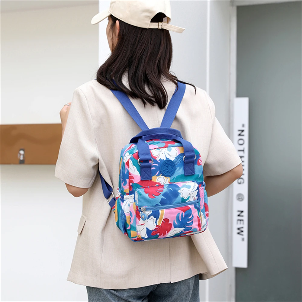 Fashion Flower Pattern Design Ladies Backpack Multifunctional Women's Anti-theft Backpack Small Ladies Shoulder Bag Bolso Mujer 2