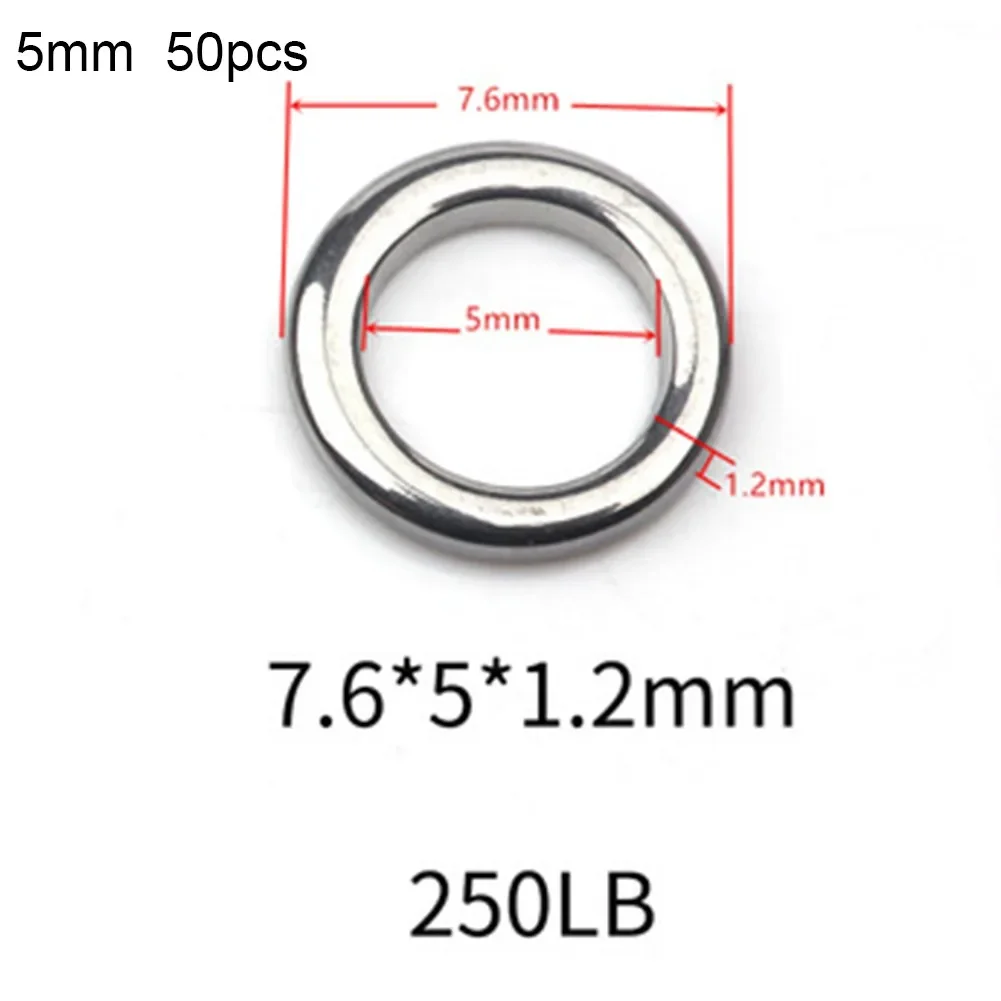 Heavy Duty Fishing Solid Ring Stainless Steel Seamless Split O Ring Swivel Knot Lure Tools Pesca Iscas Fish Tackle Tools 50 PCS fishing tools fishing accessories fishing tool fishing tackle fishing swivels