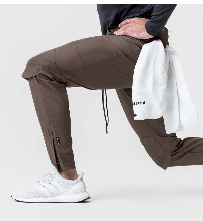 2023sports pants casual trousers thin style loose speed dry bunches foot running training elastic overalls men