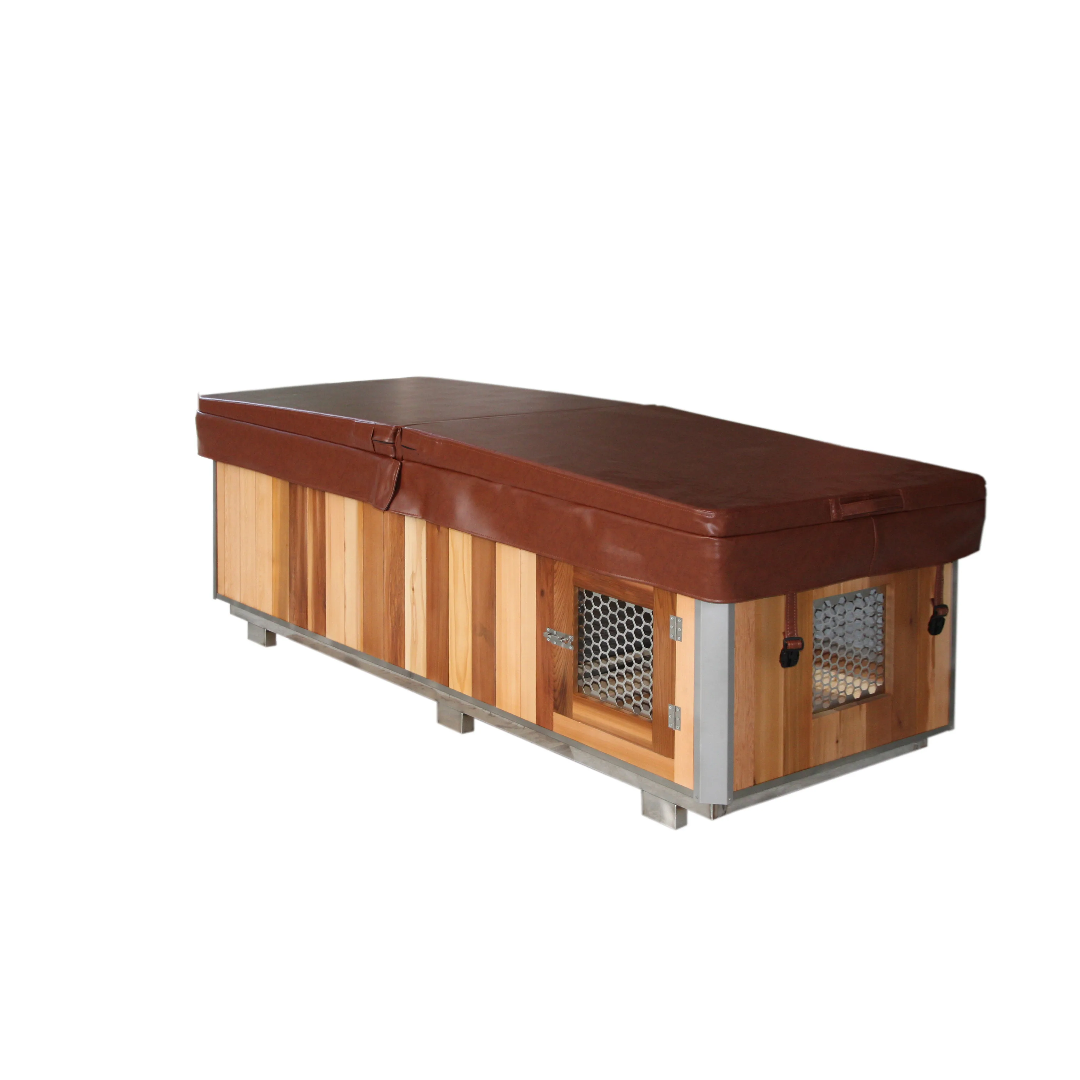 Red Cedar Wood Ice Bath Cold Plunge Tub With Chiller and Filter for 2 Person