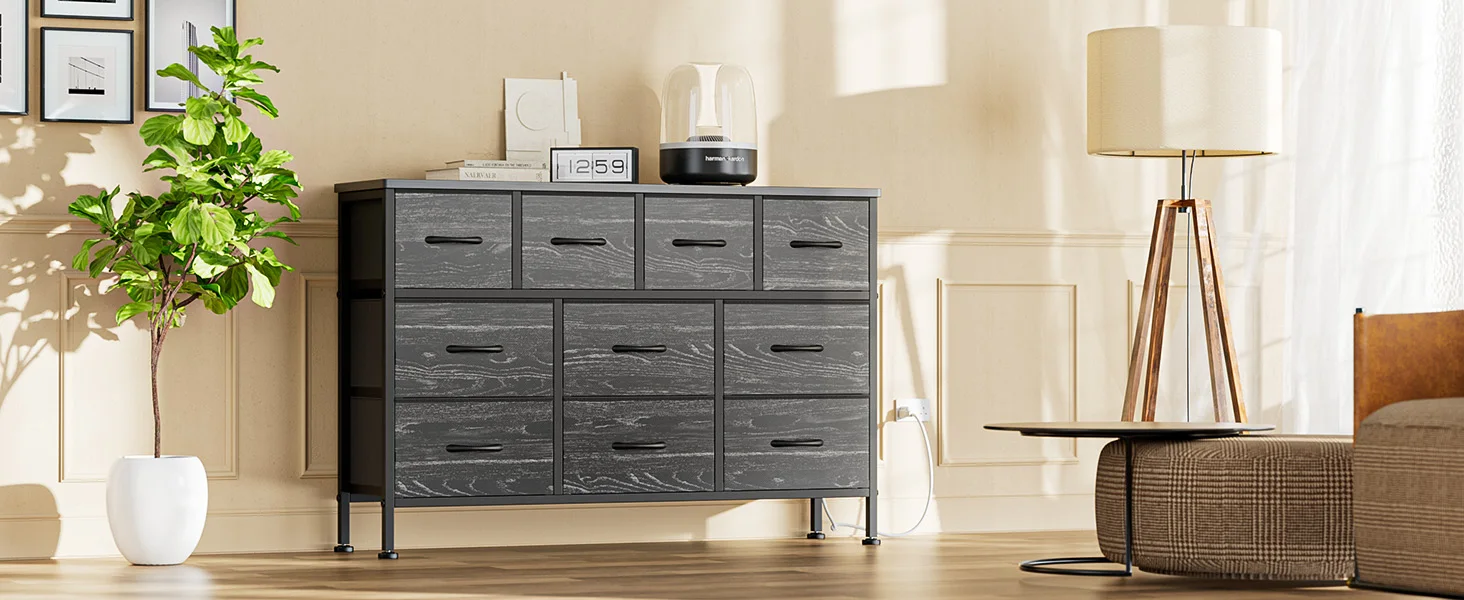 Lulive 10 Drawers Dresser with Oulets