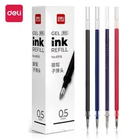 Deli 20Pcs/lot Gel Pen Refill 0.5mm Ink Black Red Blue Colors Refills Writing Signature School Stationery Supplies Pen Core Gift 1