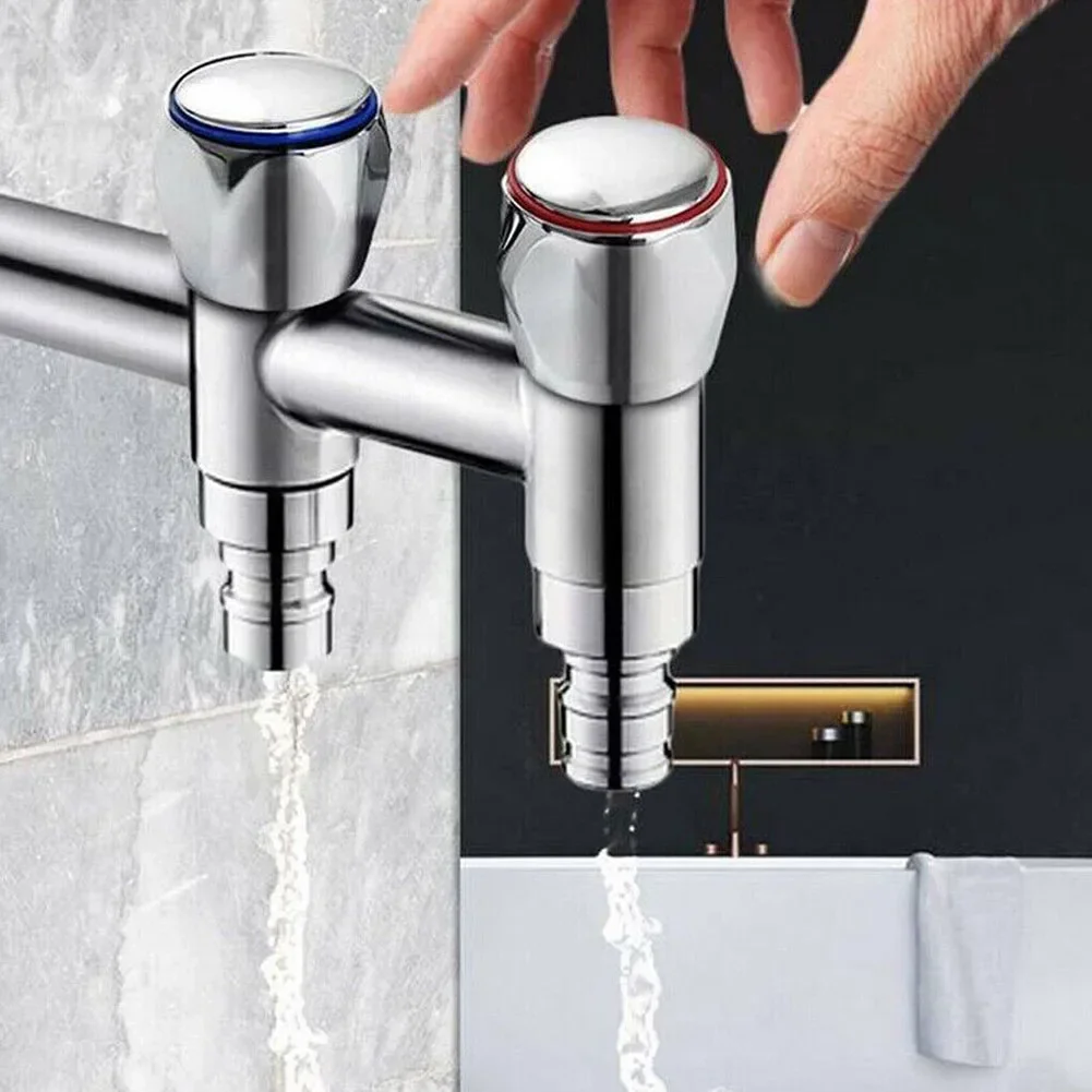 HOT & COLD TAP Faucet Handle Faucet Handle METAL CHROME PLATED Plastic Material REPLACEMENT TOP HEAD COVERS 2PCS