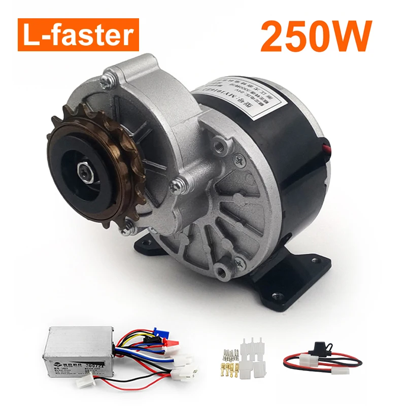 L-faster 24V 36V 48V 250W fiets motor kit ebike voormotor wiel conversie kit DIY e-bike 100mm naafmotor kan schijfrem gebruiken (24V 250W kit