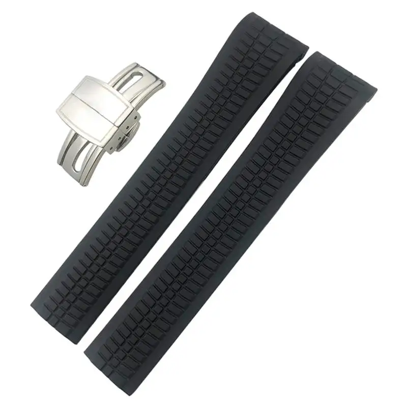 SCHIK 21mm Quality Rubber Watchband For Patek Aquanaut Philippe For PP 5164A 5167A Silicone Watch Strap Braceletes Waterproof