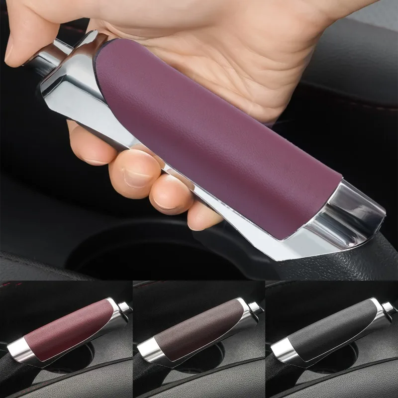 Hand Brake Cover Car Hand Brake Cover PU Leather Protector Handbrake Grips Universal Interior Decor Cover Auto Accessories