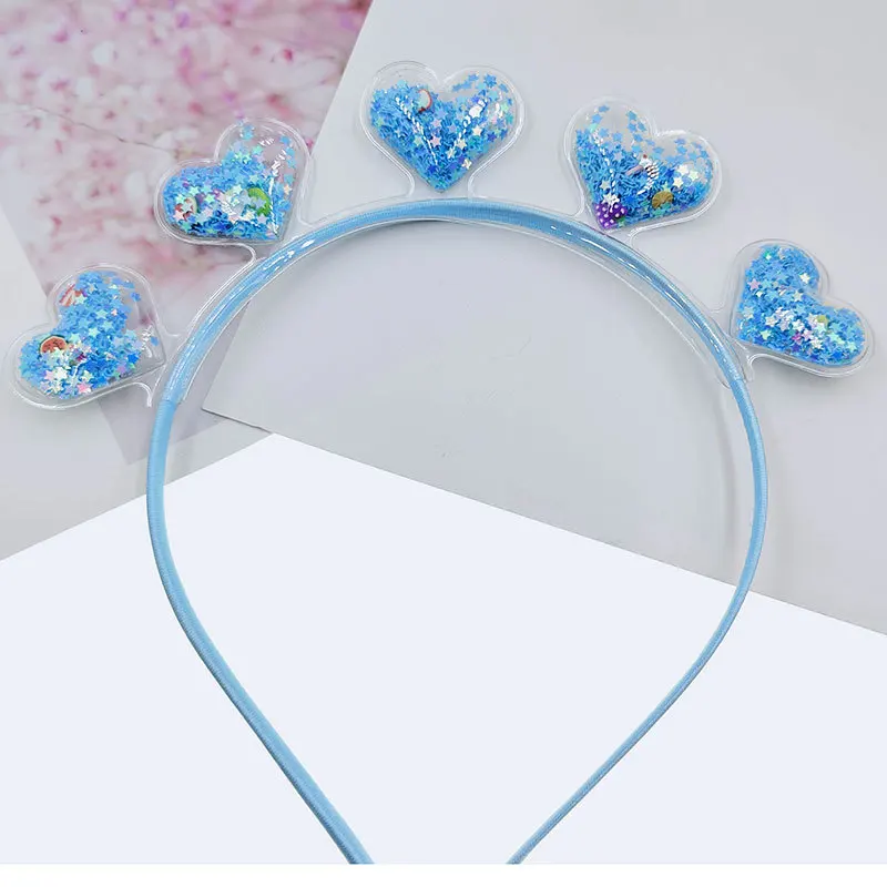 

Love Five Pointed Star Hair Band Transparent Headband Hair Hoop Girls Princess Hair Accessories Colorful Sequins Hairbands