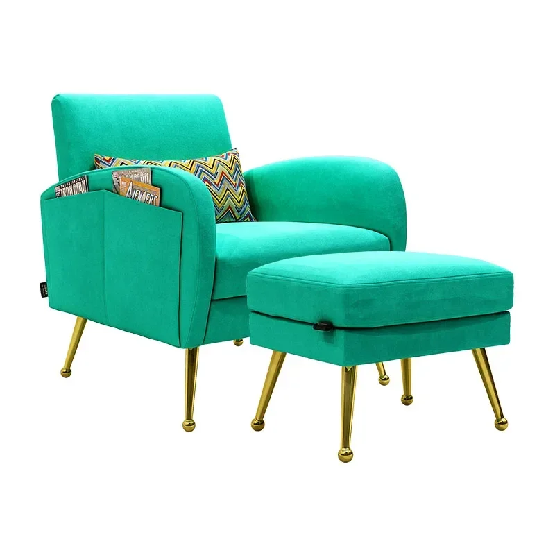 For Modern Fabric Velvet Small Sofa Chair Storage Bag Nordic Fashion Single Fabric Sofa