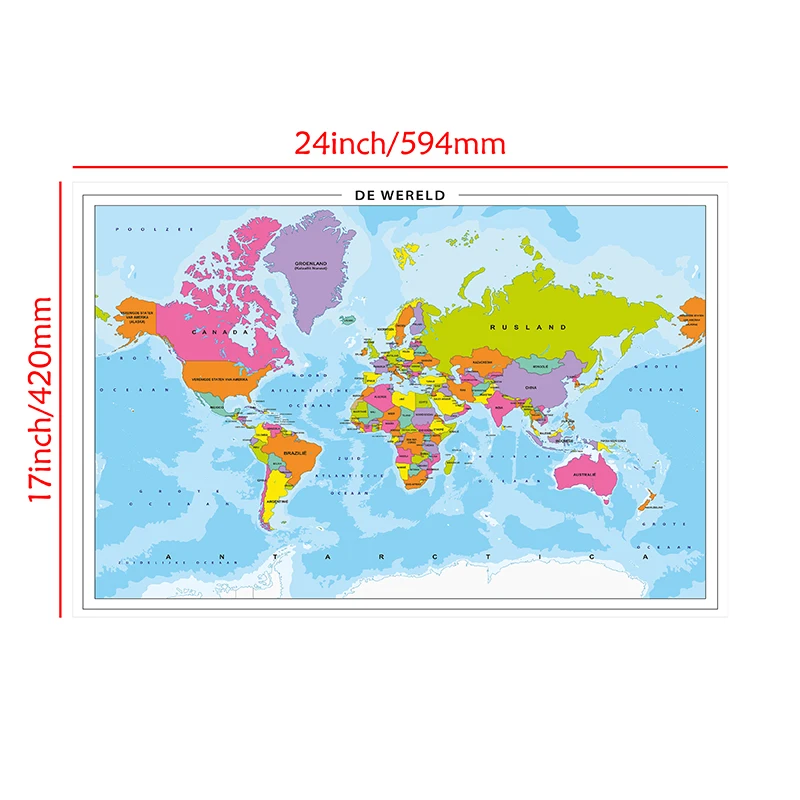 Рисунок 3 - 59*42 см карта мира в голландском стиле