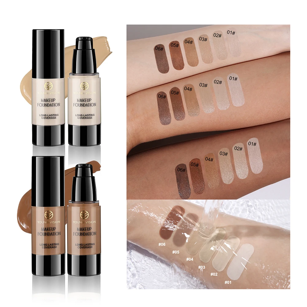 30Ml Press Liquid Foundation Matte Oil Control and WaterProof natural silty fine not easy to swap makeup Concealer 4
