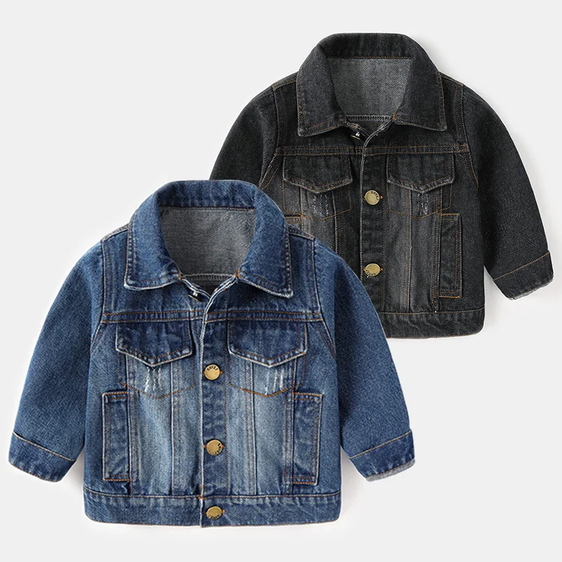 Autumn Infant Boys Denim Coats Toddler Baby Boys Turn Down Collar Retro Jackets Loose Versatile Kid Outwear Coats 1-4T
