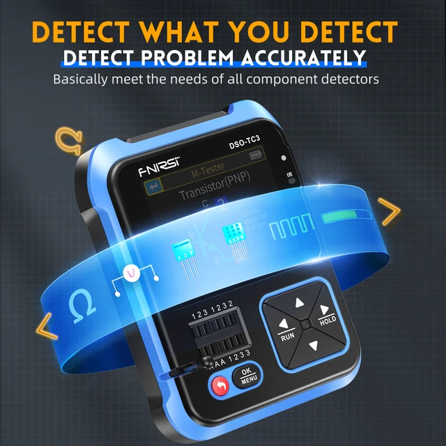 FNIRSI DSO TC3 Digital Oscilloscope 500KHz 10MS s Transistor Tester Function ESR Diode Signal Generator 3