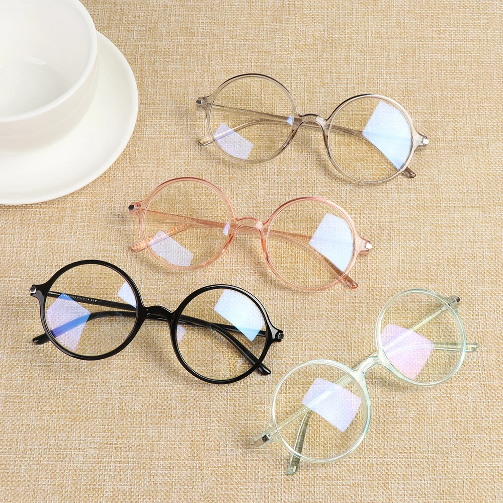 Lunettes anti-lumière bleue rondes vintage pour hommes et femmes, lentille transparente, monture en plastique, lunettes optiques, fausses lunettes, mode 1 Lunettes anti-lumière bleue rondes vintage pour hommes et femmes, lentille transparente, monture en plastique, lunettes optiques, fausses lunettes, mode 1