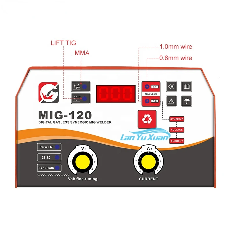 dc inverter electric welding machine mig gasless welder MIG-120 2