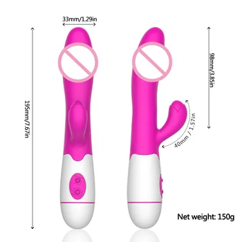 30 Speed Rabbit Vibrator Female Clitoral Stimulation Rechargable Realistic Dildo G Spot Vibrator Magic Wand Adult Women Sex Toys 2