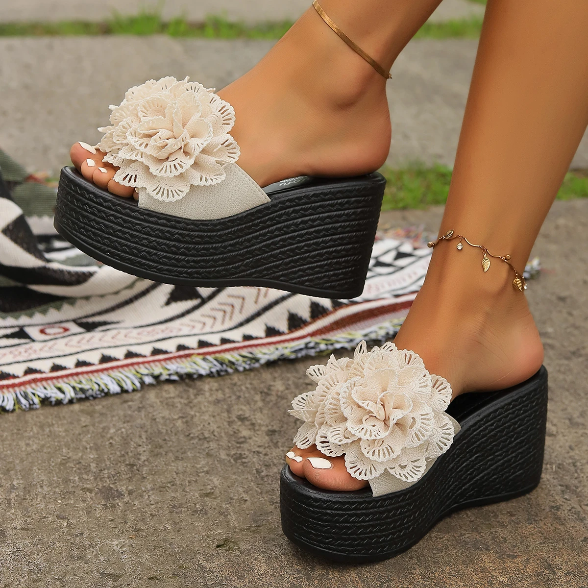 2025 حجم كبير أحذية السيدات المفتوحة تو المرأة الن...