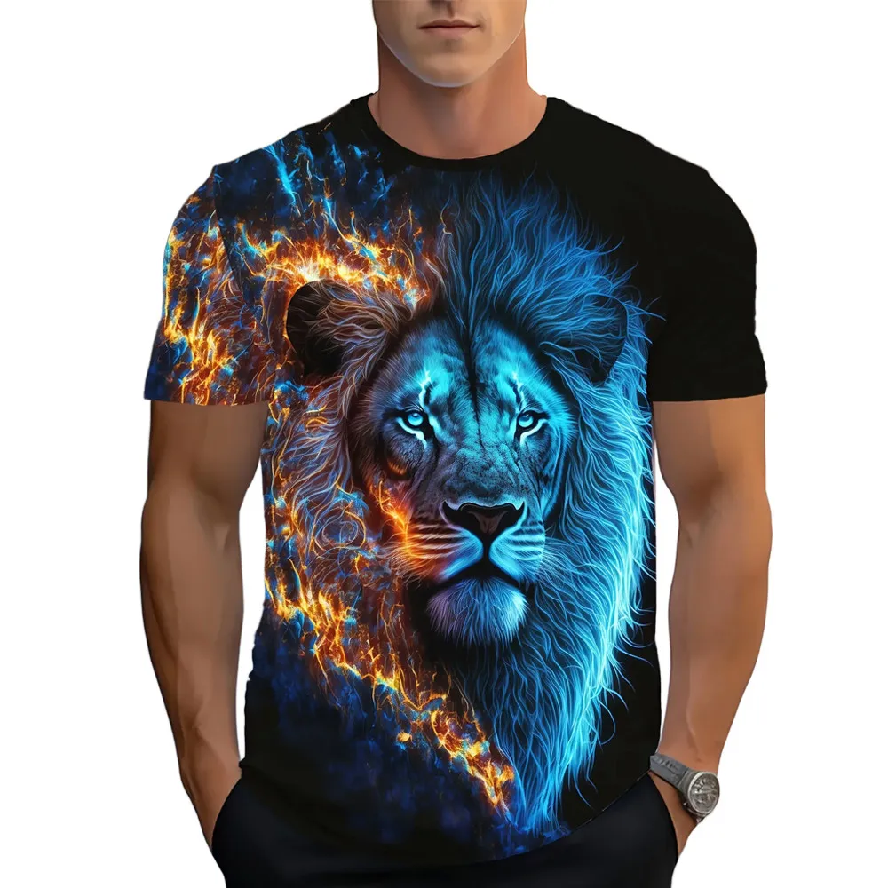 

Men's Clothing 3d Animals Print T Shirt For Men Fashion Street Tees Summer Leisure O-Neck Short Sleeve Tops Oversized T-Shirt