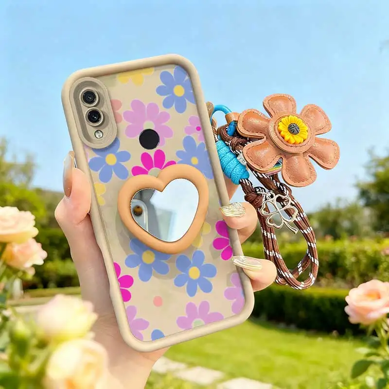 3-Piece Cartoon Flower Phone Accessory Set with Lanyard and Craft Embellishments