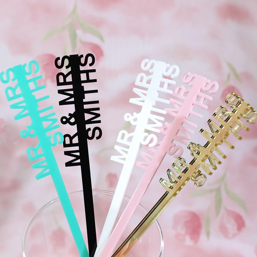 Personalized Laser Drink Stir Stirrers, Name Tags, Cocktail Acrylic Party Swizzle Sticks, Custom Name, 10/20 /30/50Pcs,