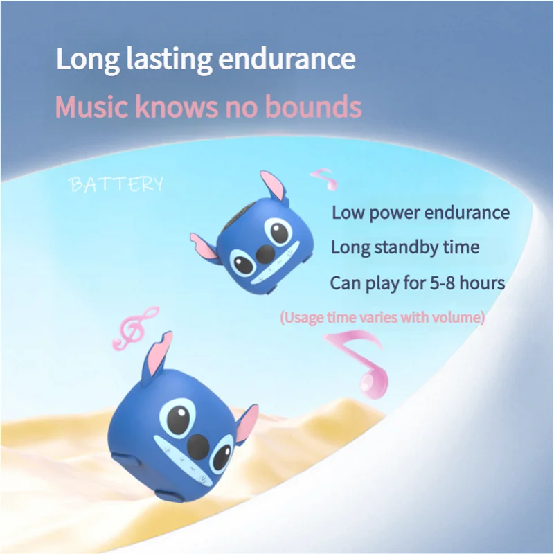 New Disney Stitch Wireless Bluetooth Speakers 3D Stitch Head Speakerdual Speakers HIFI Stereo Heavy Bass Suitable,Tf, Fm Radio 5