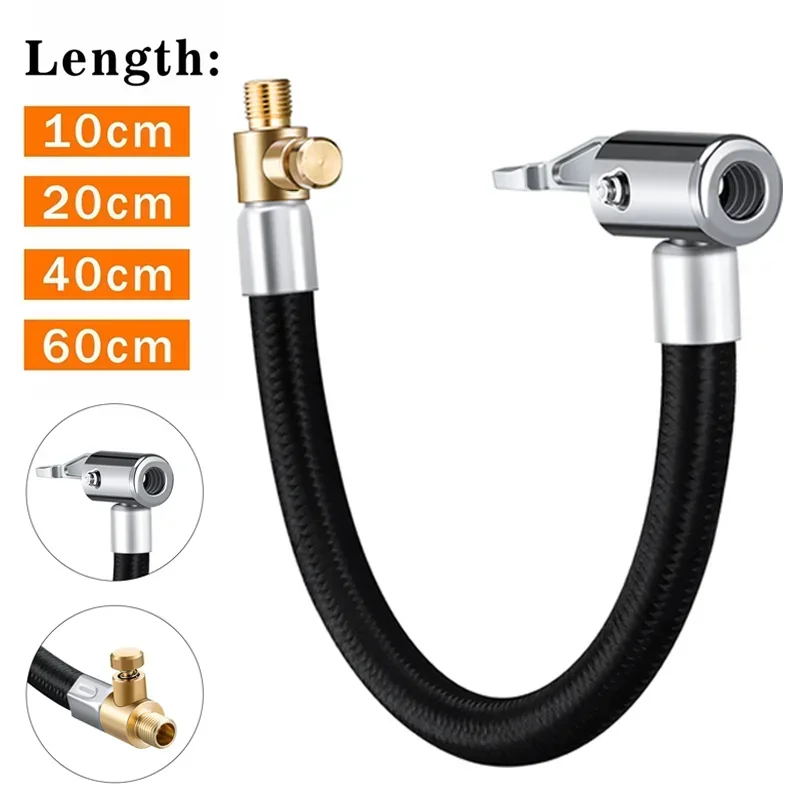 

Car Tire Inflator Hose Air Pump Extension Tube Adapter Can Be Deflated Air Chuck Lock for Motorcycle Bike Tyre Inflatable Tubes