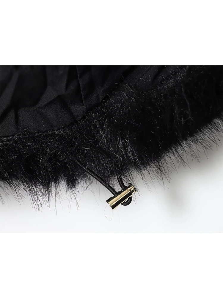 Autumn New Women Winter Oversized Warm Hooded Coat Fashion Elegant Solid Shaggy Hairy Faux Fur Streetwear Women Casual Jacket