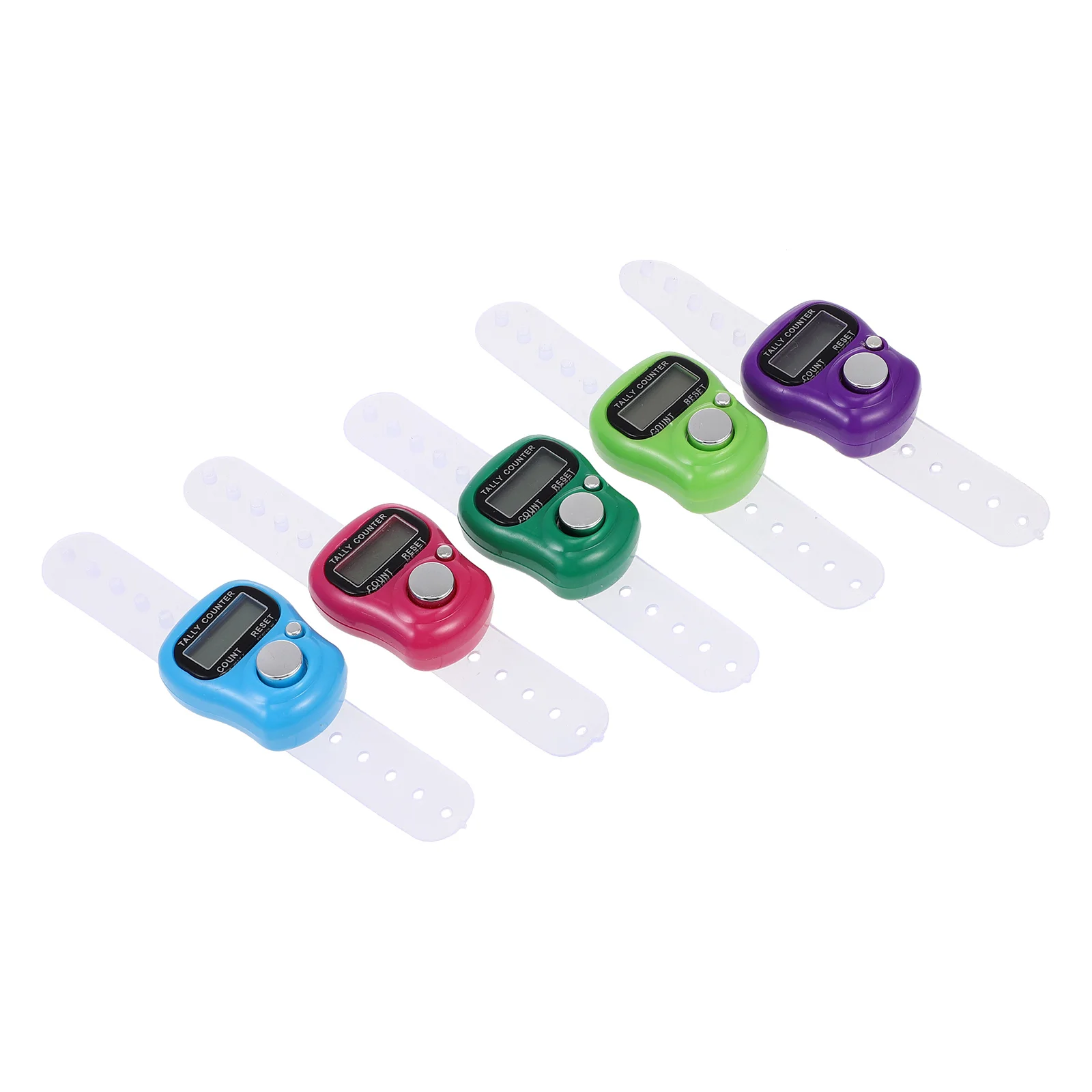 5 Pcs Finger Counter Mini Timer Muslim Tally Counters Praying Ring Adjustable Plastic Electronic