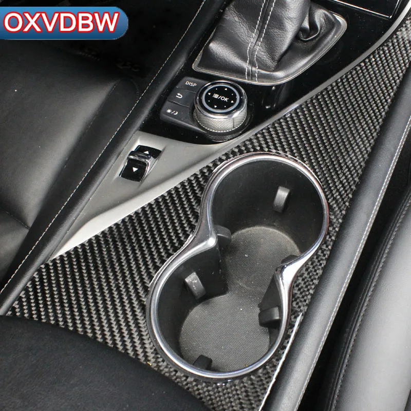 

For Infiniti Q50 Q60 accessories Center Console Carbon Fiber Refit Car Interior Water glass panel Decor Decoration Sticker