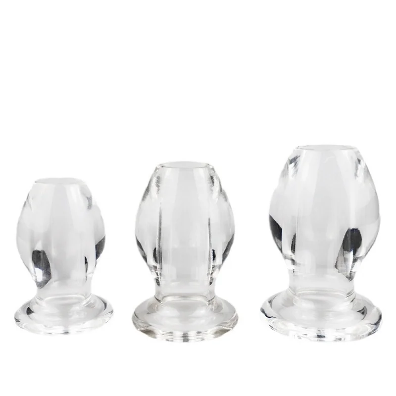 Acrylic Hollow Butt Plug Transparent Peep Anal Peep Anal Vagina Dilatation Device Couple Sexy Sex Product