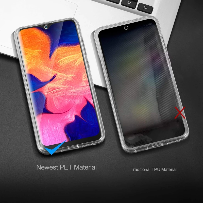 360 Shockproof Clear Case with Double PC PET Front and Back Cover