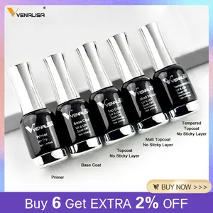 Venalisa Tempered Top Coat Nail Paint Gel 111 Colors Platinum Gel Polish Nail Soak Off UV LED Gel Polish Nail Lacquer Varnishes