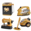 Children's Mini Play House Toy Black Gold Small Appliances Simulation Electric Kitchen Appliances Oven Washing Machine Toy Model 3